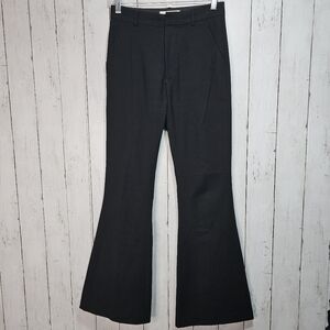 Simple Project Women's Black High Flared Pants Pockets Size XS Rayon Stretch.
